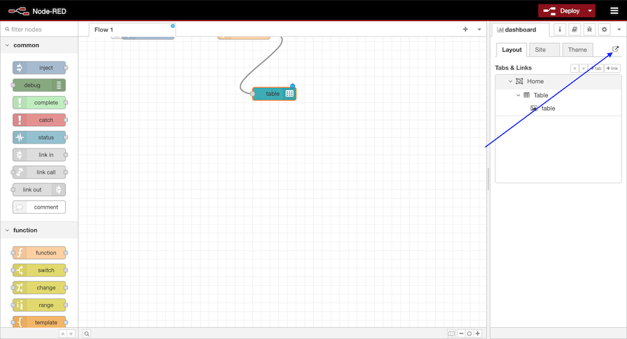 Displaying A Table In The Node-RED Palette