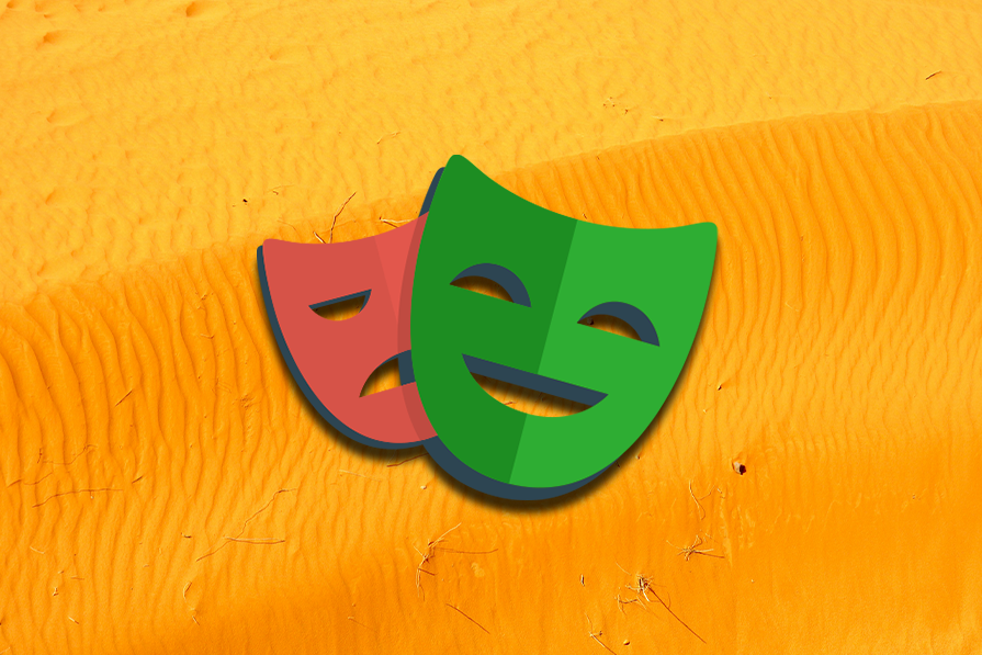 Comedy and tragedy masks symbolizing Playwright Extra's ability to extend Playwright with customizable plugins for both stealth and interactive browser automation tasks.