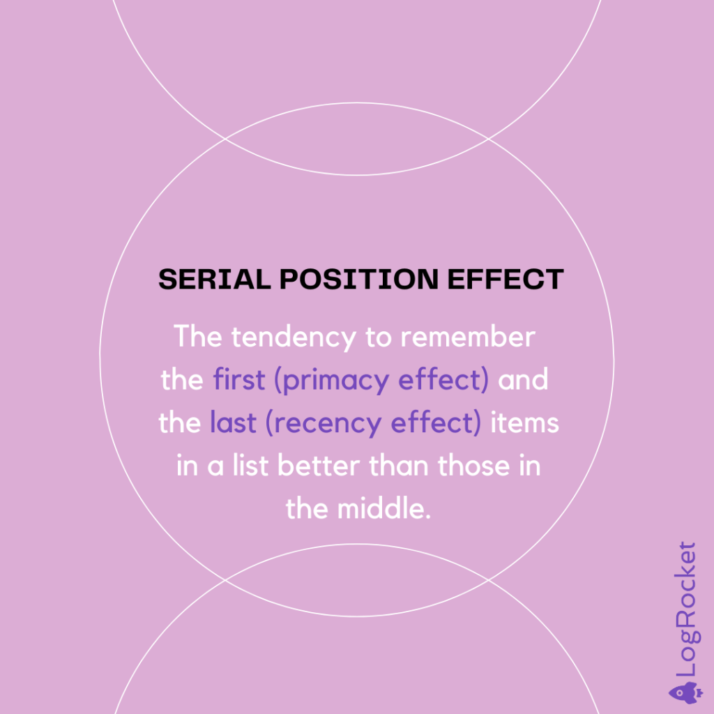 Serial Position Effect Definition