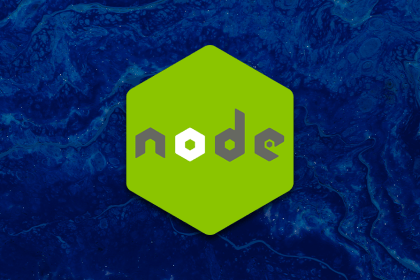 Green node logo over blue background.