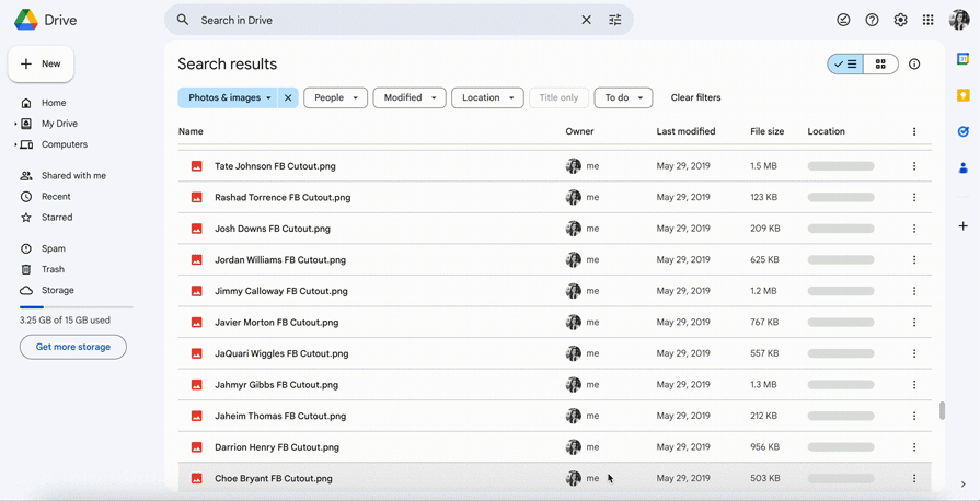 User Shown Bulk Deleting Items In Google Drive Folder To Demonstrate Movement In Design Via Hover Effects And Snackbars