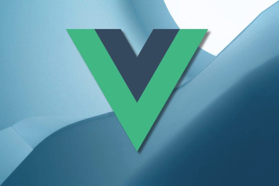 Vue.js Logo on Abstract Blue Background