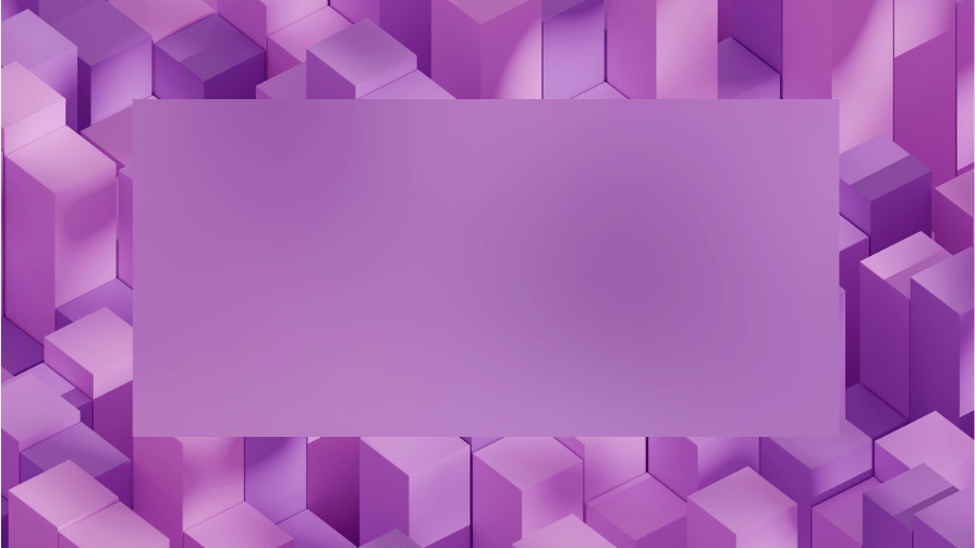 Purple and pink geometric cubes with a blur and opacity filter applied, creating a frosted glass effect in the center, demonstrating the CSS blur() and opacity() backdrop-filter effects.