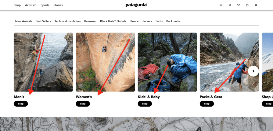 Patagonia Implied Movement In Design Example