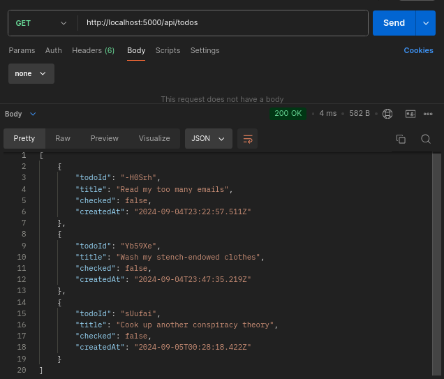 Route To Fetch A User’s Todos