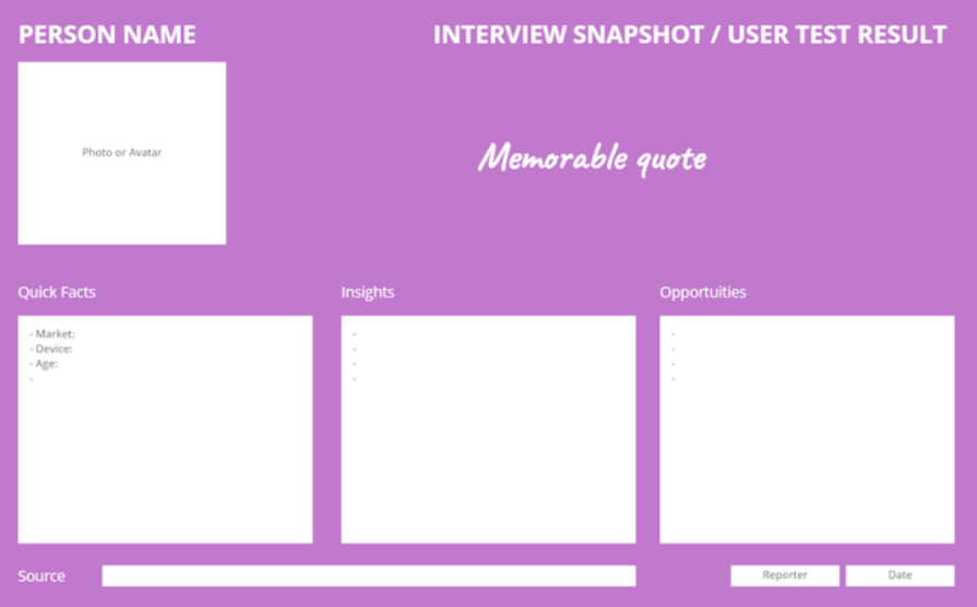 User Interview Snapshot Debriefing Questions