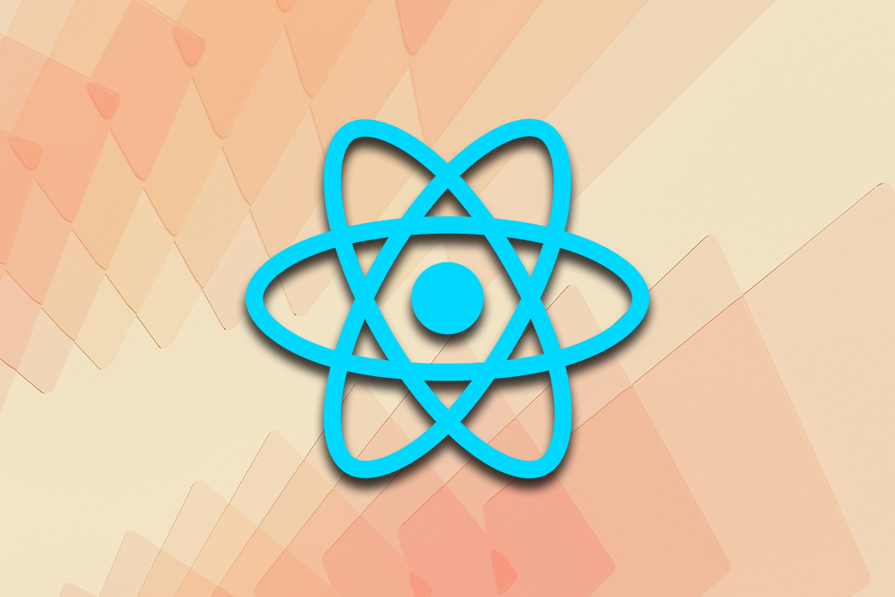 React logo over a beige background