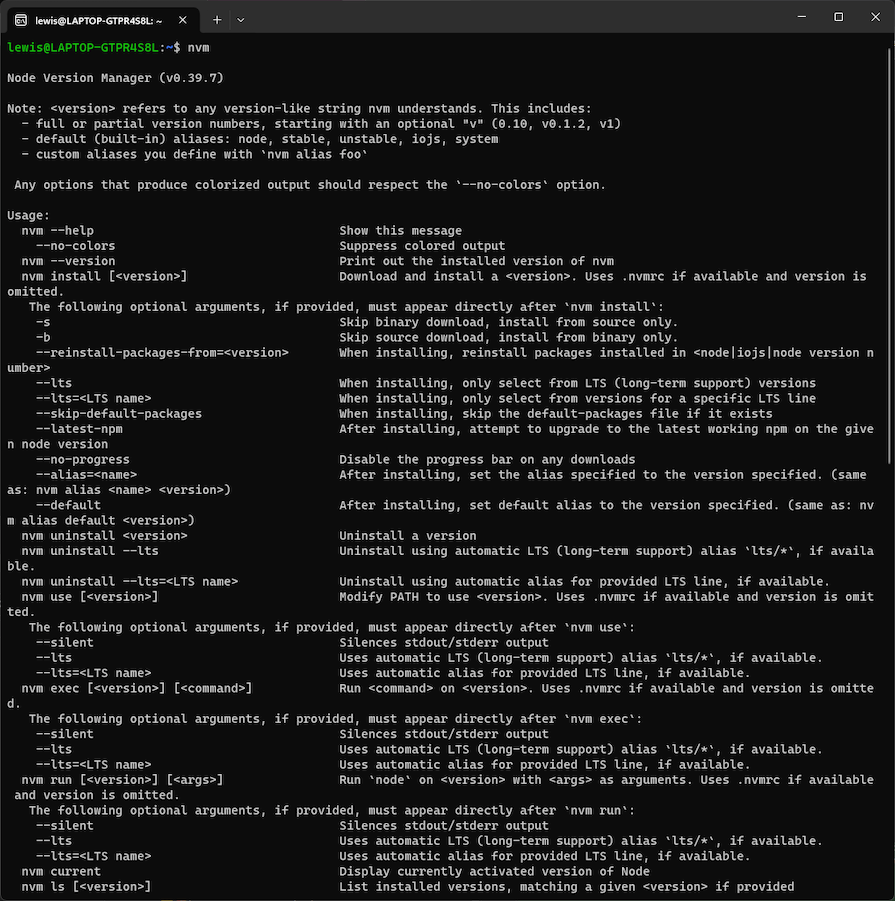 Successfully Installing NVM