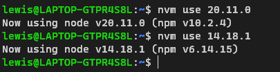 Switching Between Node Versions