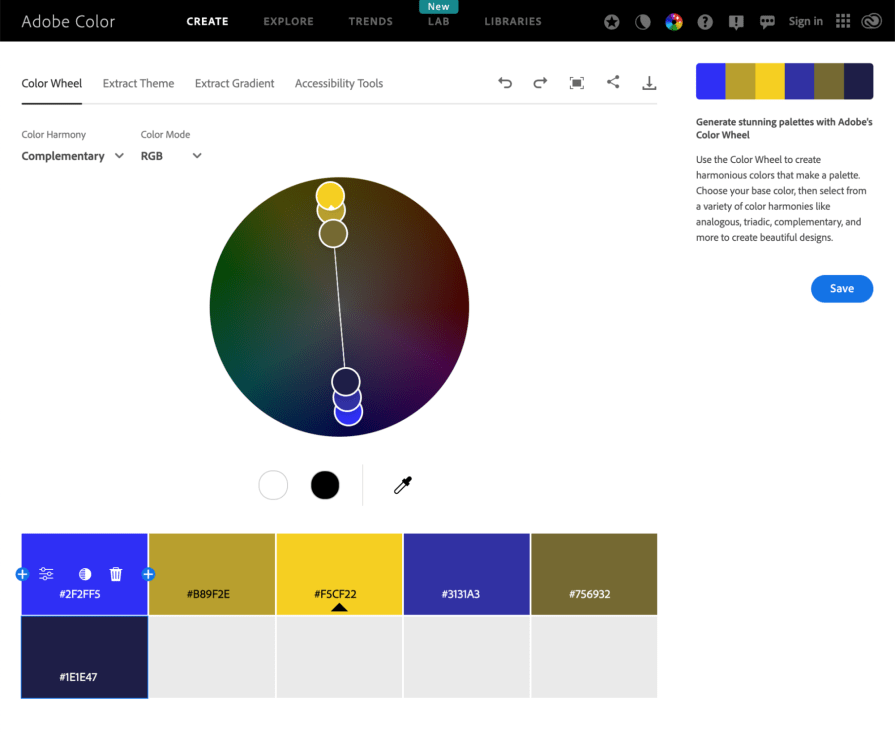 Adobe Color Color Palette