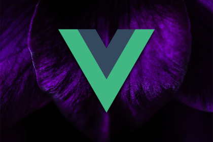 Vue.js logo over a dark, textured purple background. The article discusses using defineExpose and in Vue 3 to enhance component interaction and enable dynamic theming.