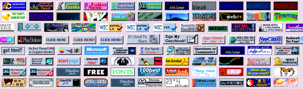 Early Internet Buttons