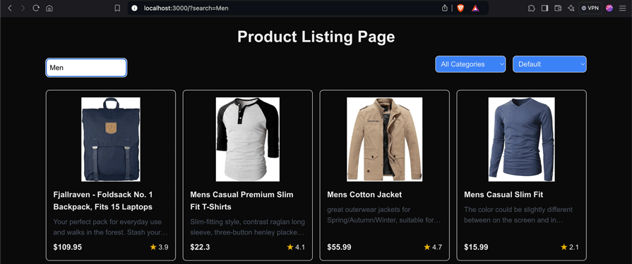 Filtering The Product Listing Page