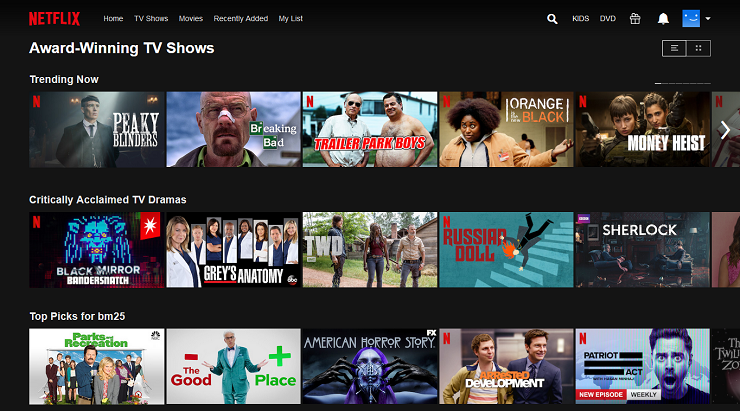 Netflix Recommendation Lists