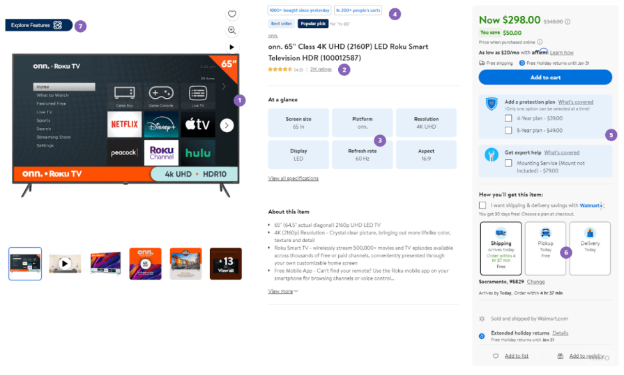 Walmart Product Page Design