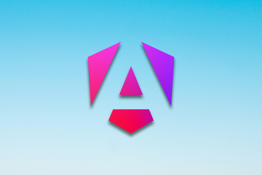 Angular icon over blue background