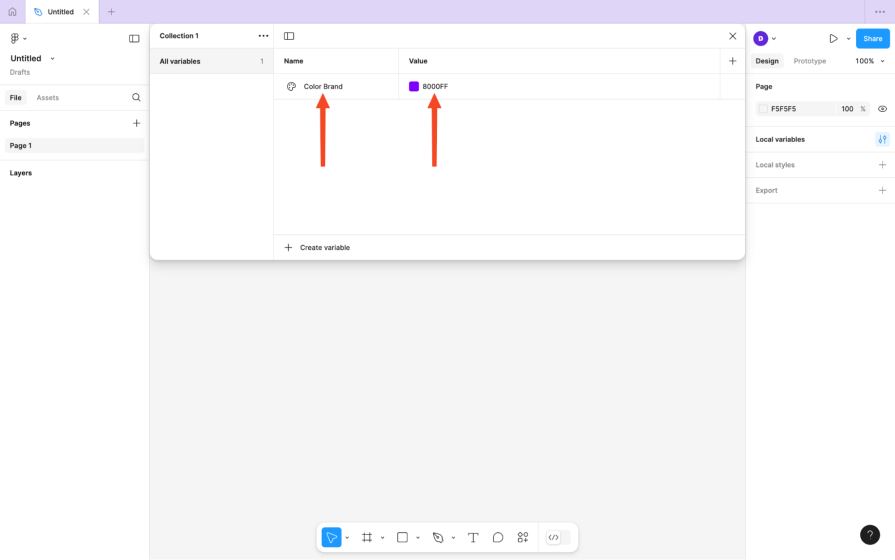 Adding Name And Value To Design Token