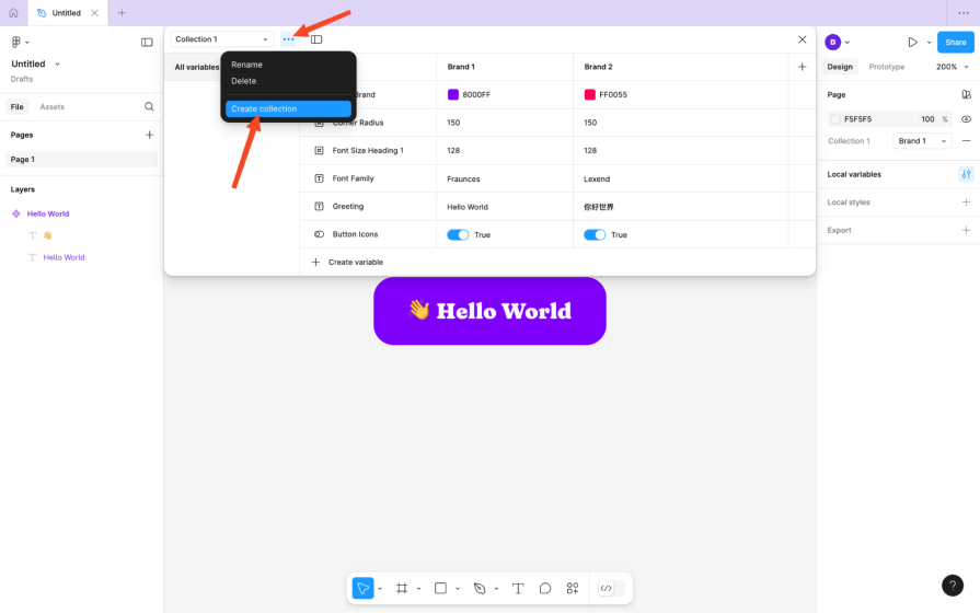 Collectionize Design Variables In Figma