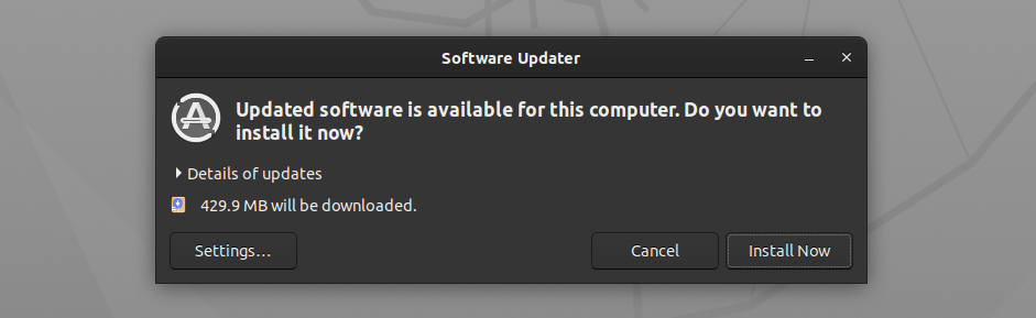 Confirmation Dialog Before Installing Software Updates