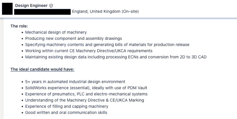 Design Engineer Job Posting