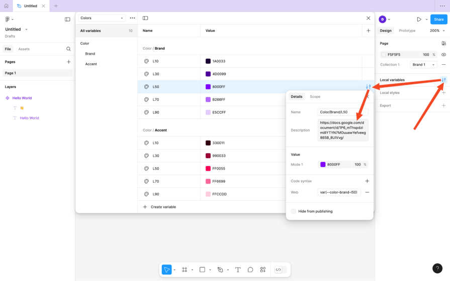 Document A Design Variable/Token