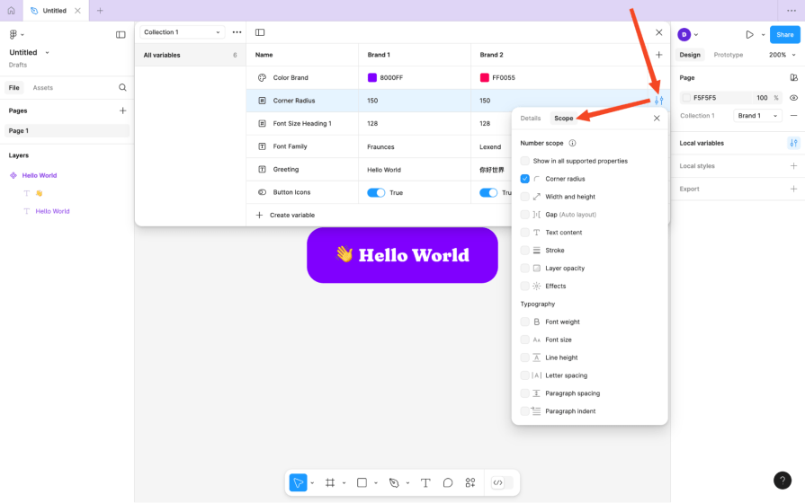 Scope Of Design Variables In Figma