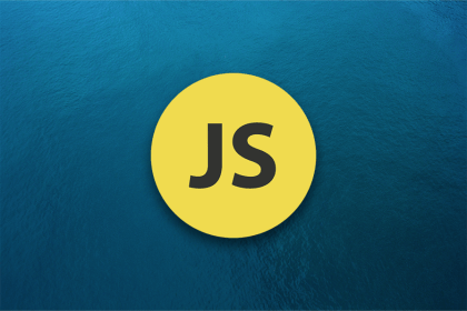 JavaScript icon over teal background.