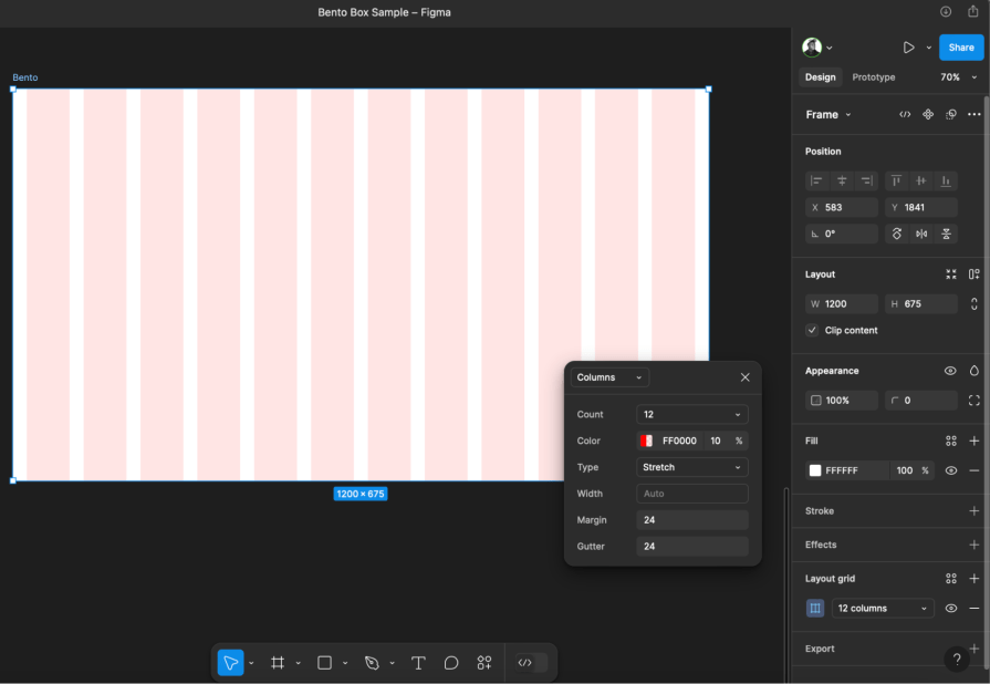 Adding Columns To Bento Frame In Figma