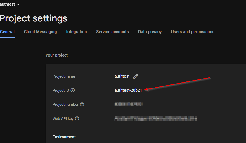 The Firebase Project ID