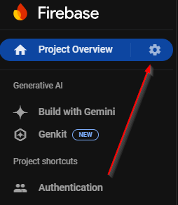 Getting Project ID From Firebase's Project Overview Tab