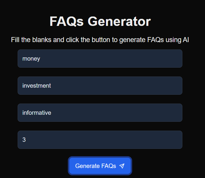 FAQ Generator Prompt Example