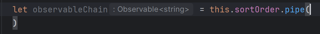 subscribing a sortOrder variable typescript object destructuring