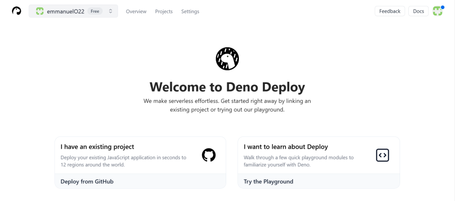 deno deploy dashboard