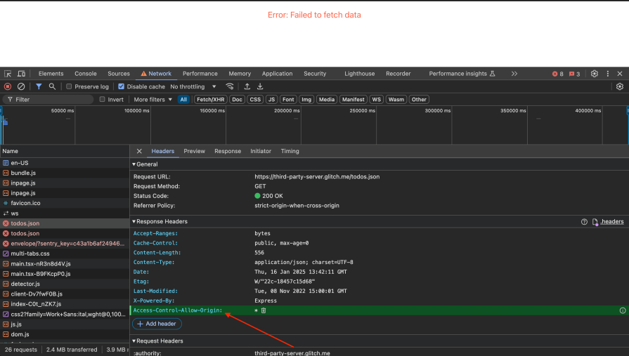 access control allow origin chrome dev tools api mocking