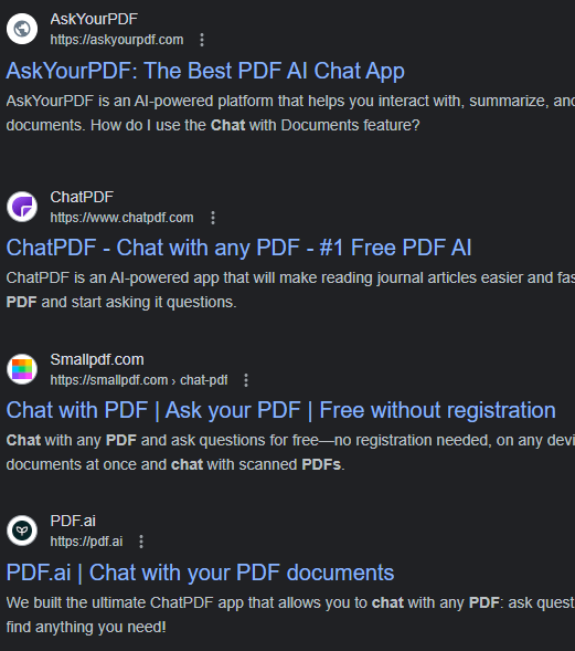 Chat With PDF Google Search