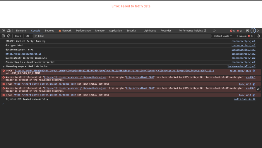 override response error in chrome dev tools