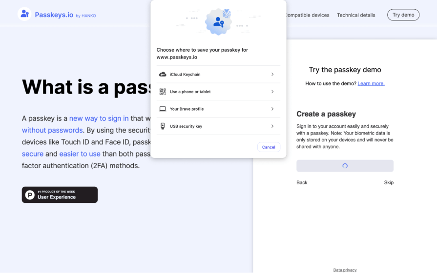 Passkeys Demo