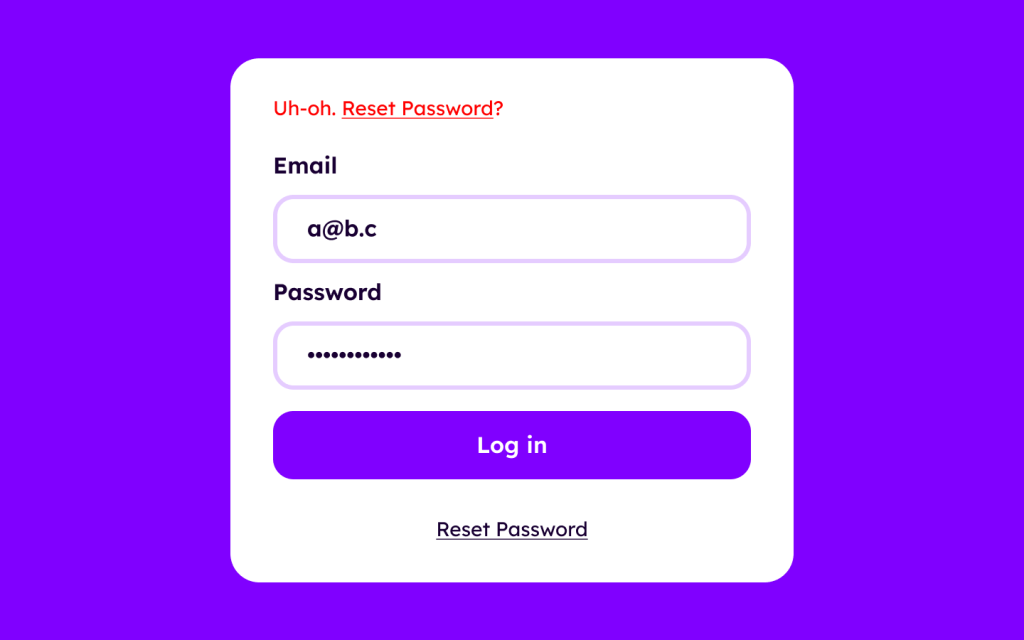 Reset Password Multifactor Authentication Design