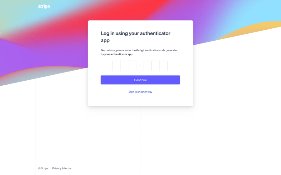 Stripe Authenticator App Multi Factor Authentication Design