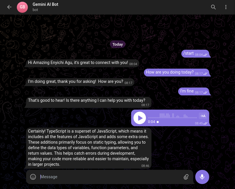 Telegram Bot Responding To A User's Voice Message