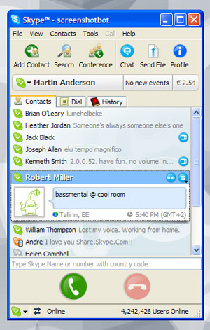 Screenshot Of Skype 1.0 App