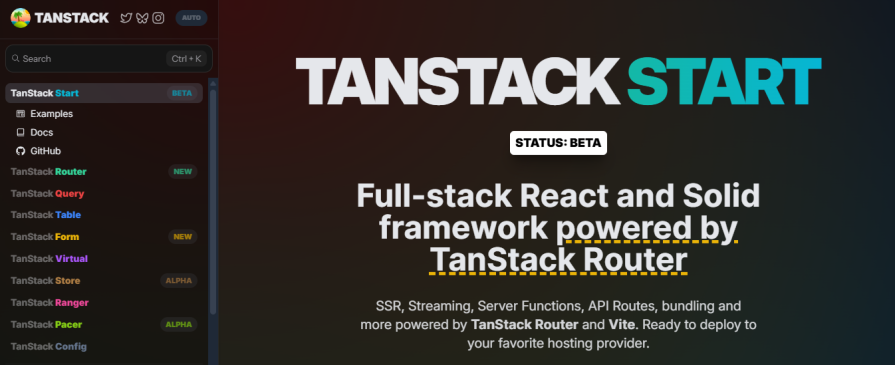 tanstackstart homepage