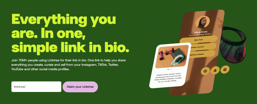 Linktree Hero Section
