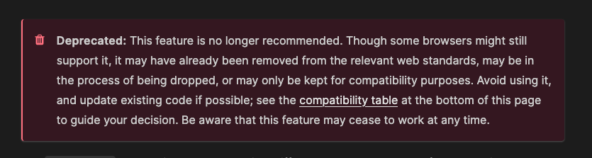 ExecCommand Not Recommended