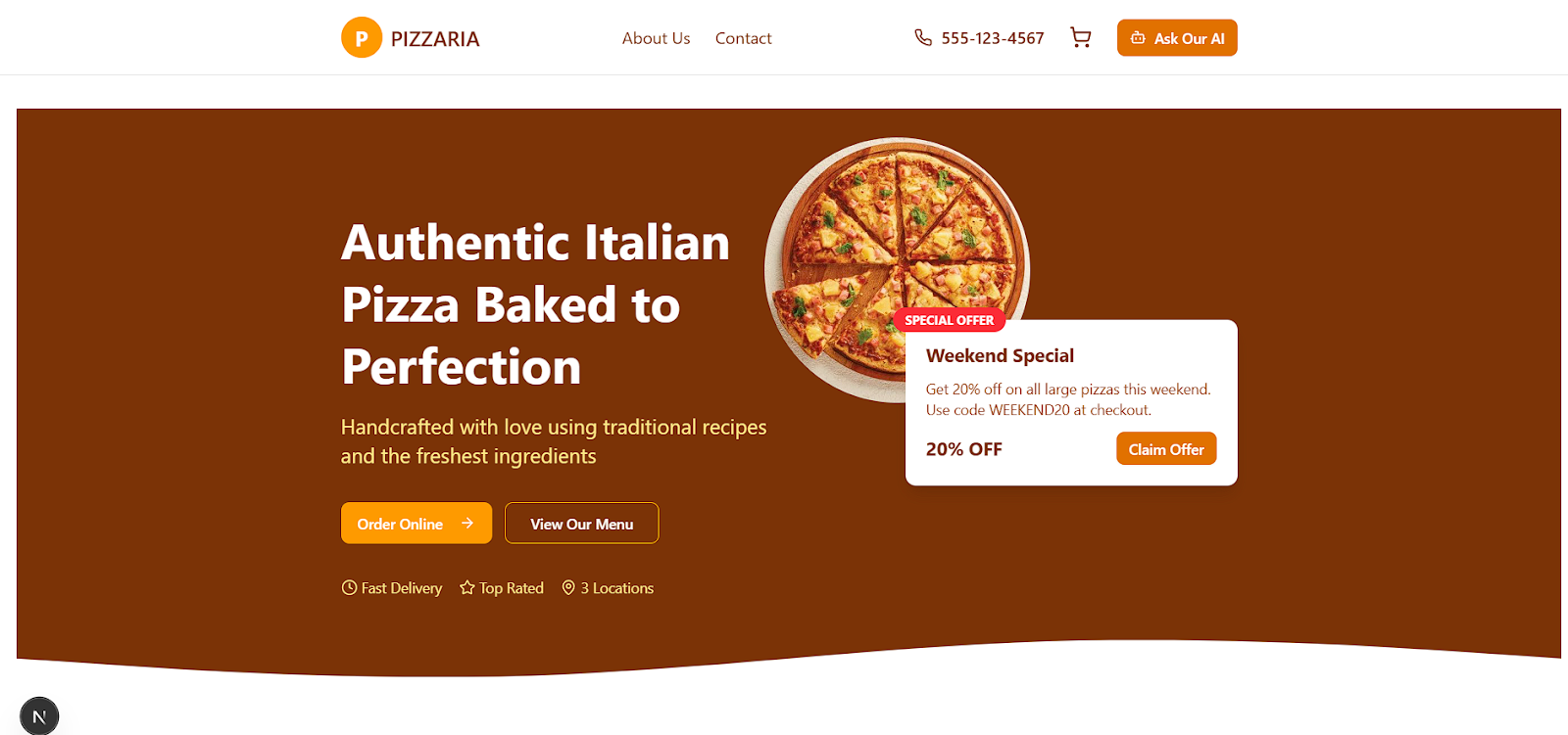 Pizza Demo Website