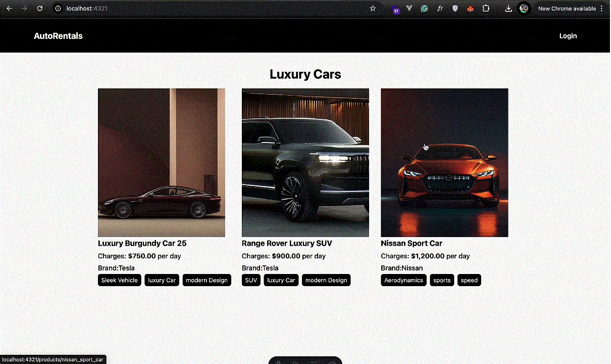 Vehicle Page Demo Project