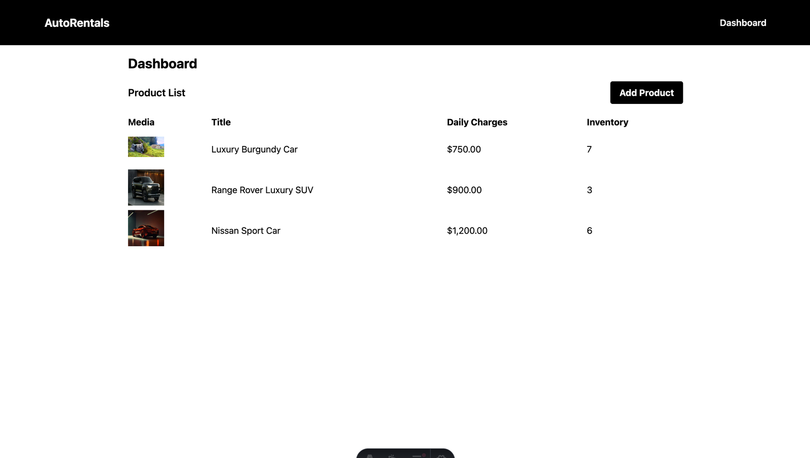 Web App Dashboard