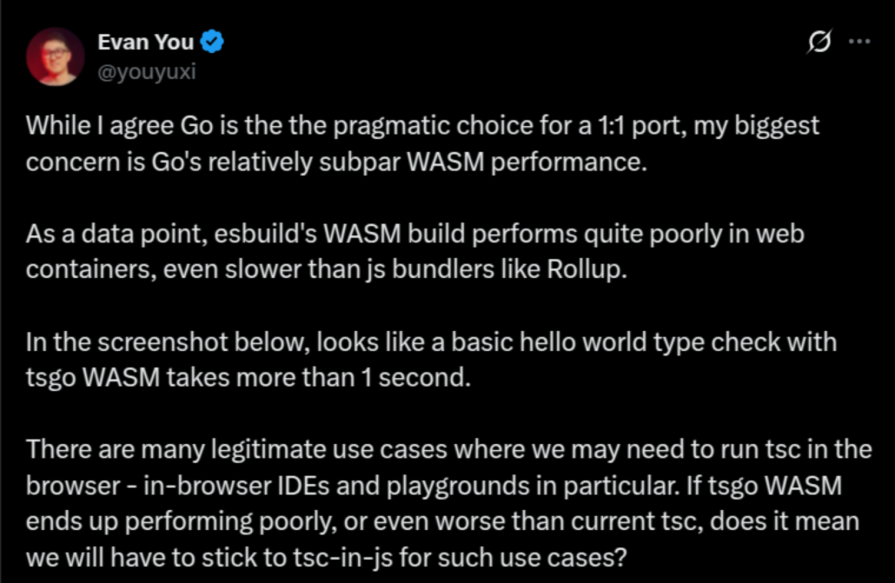 evan you X post disagreeing with Go decision