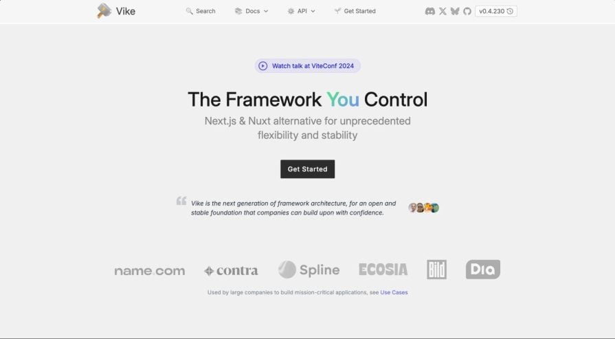 vike homepage next js alternative