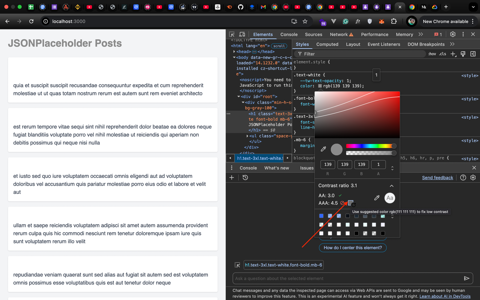 AI Suggested Options For Improving Contrast